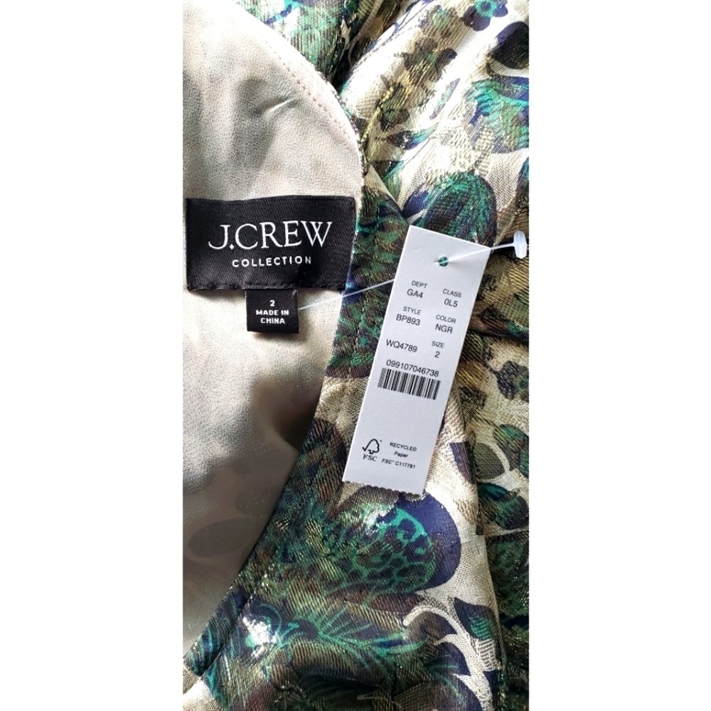 LAST ONE - J.Crew Collection one-shoulder cutout dress in floral Lurex® chiffon - Picture 10 of 13